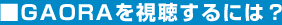 GAORAを視聴するには？