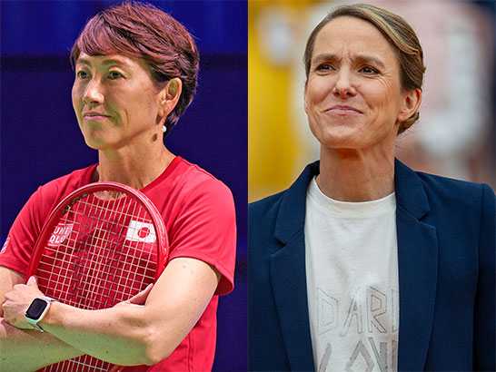 杉山愛 元女王エナンと練習
