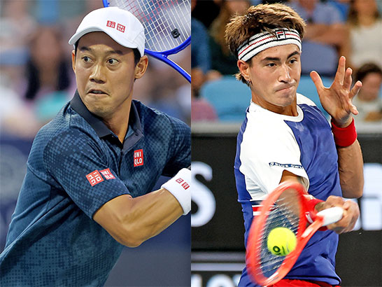 （左から）錦織圭とコメサナ
