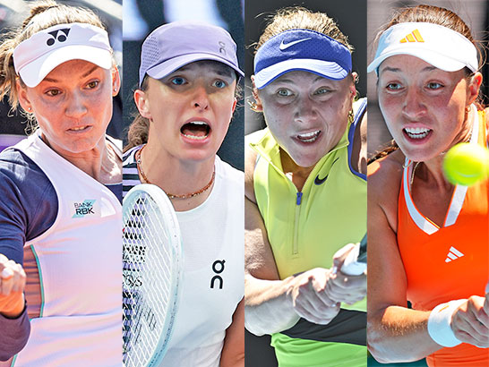 （左から）ルバキナ、シフィオンテク、アニシモワ、ペグラ