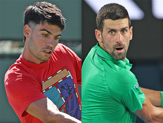 （左から）アルカラス、ジョコビッチ