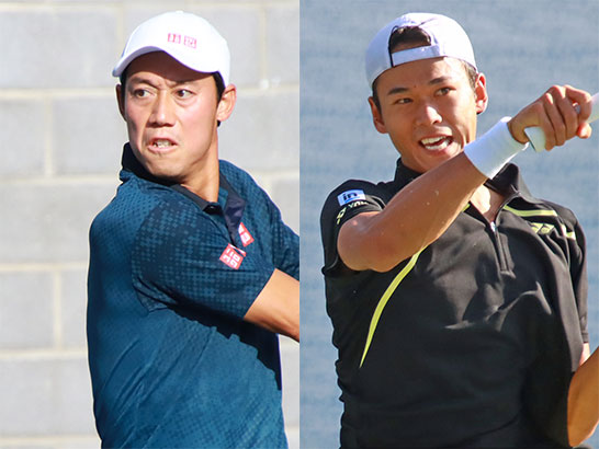 （左から）錦織圭と坂本怜