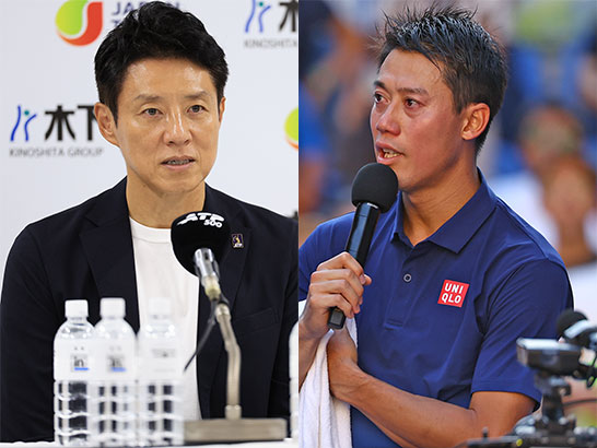 （左から）松岡修造、錦織圭
