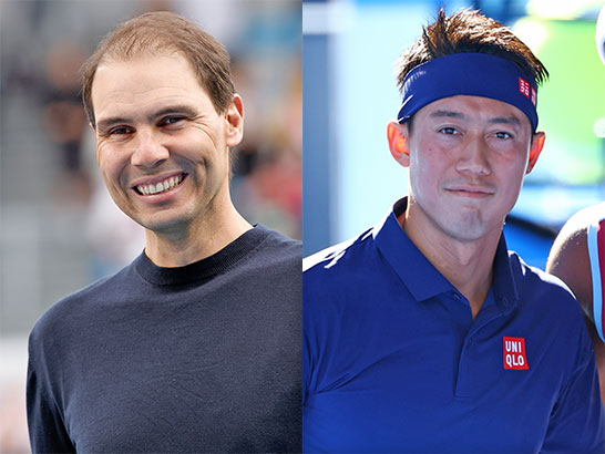（左から）ラファエル・ナダルと錦織圭