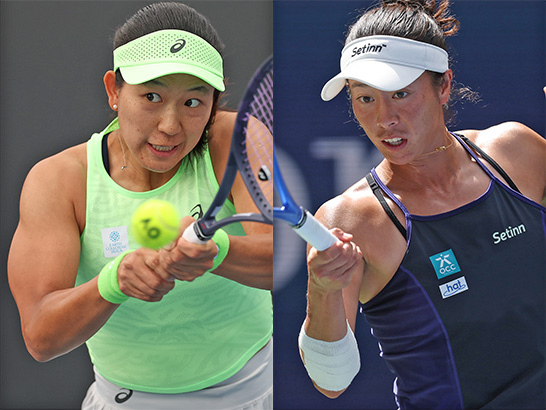 （左から）内島萌夏、柴原瑛菜