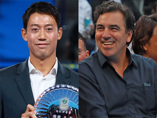 （左から）錦織圭、ボッティーニ